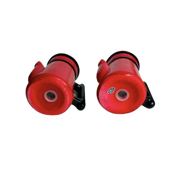 Red Coffee Pots Salt and Pepper Shaker Set 4" with Plugs Made in Japan - Picture 4 of 6